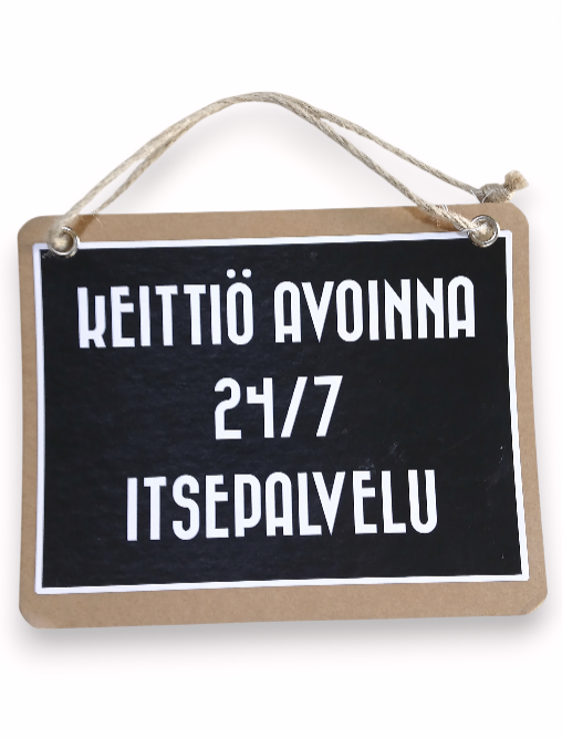 Meimi design- sisustuskyltti musta