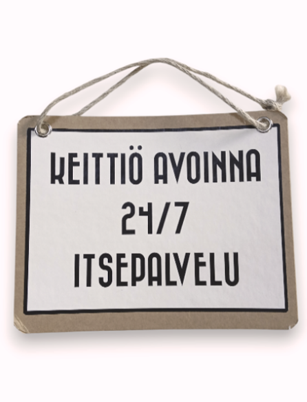 Meimi design -sisustuskyltti valkea