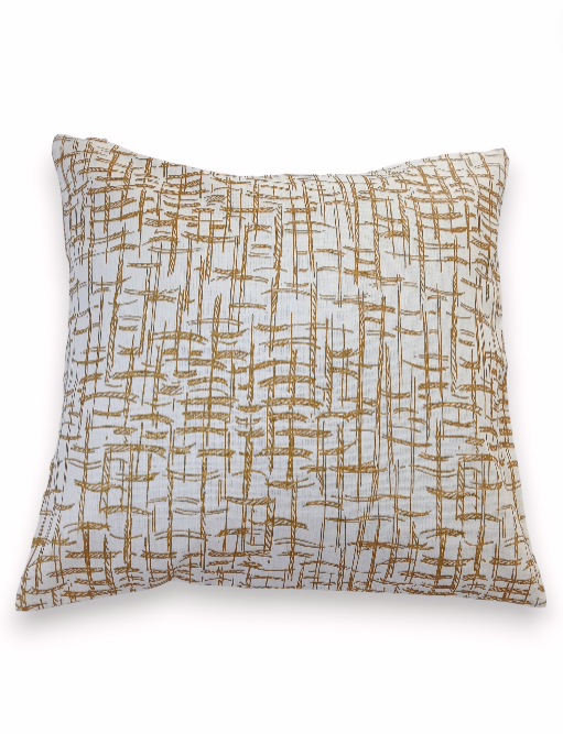 KUDELMA tyynynpäällinen 100% pellava valkea-kulta