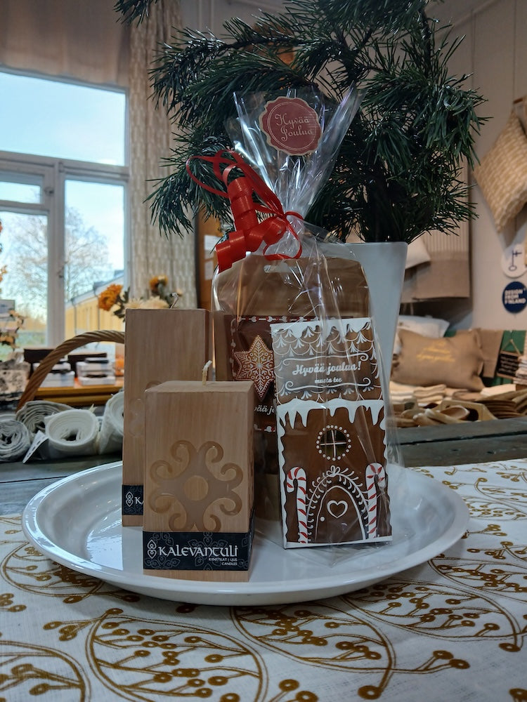 MARJA kaitaliina 100% pellava valkea-kulta