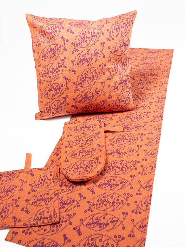 MARJA 100% pellava kaitaliina pihlaja-lila