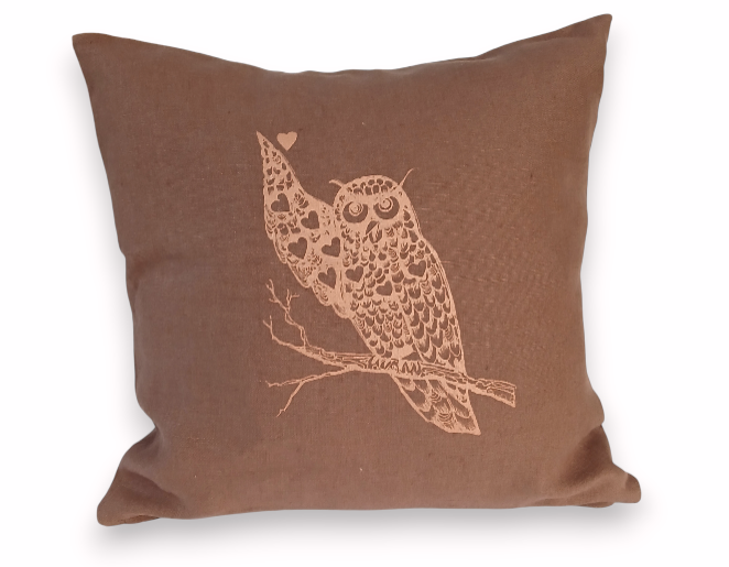 Pöllö 100% pellava koristetyynynpäällinen