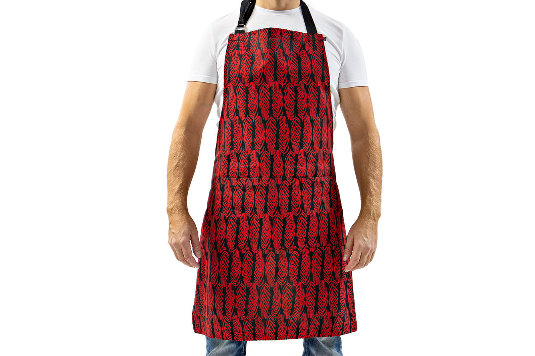 SULKA Linen Apron Black/Red