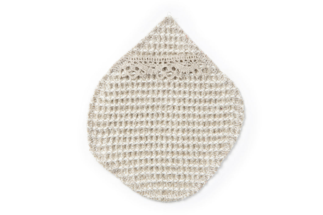 PISARA 100% Washed Linen Eco Washcloth, Sand